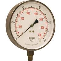 Contractor Pressure Gauge, 4-1/2" , 0 - 100 psi, Bottom Mount, Analogue YB900 | Superchem Industries